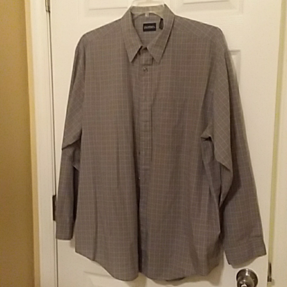 Puritan Mens XLT Gray/White  Pin Stripe Dress Shir